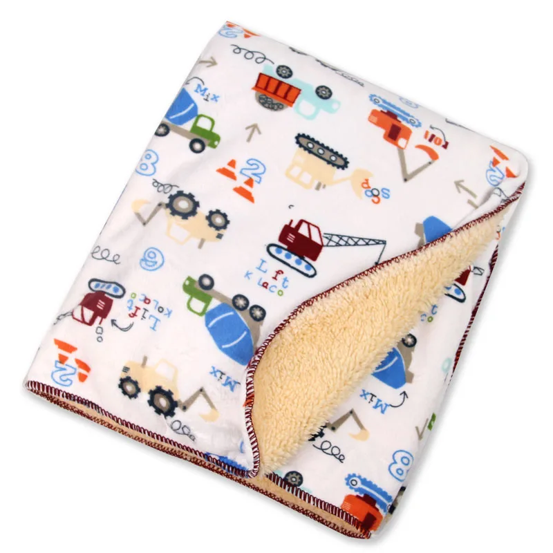 winter baby blankets Cartoon animals Short plush infant swaddle newborn