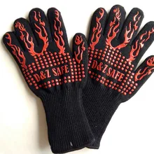 Дизайн рукавица для Гриль-барбекю, противоскользящая, огнеупорная, термостойкая перчатка, силиконовые кухонные перчатки