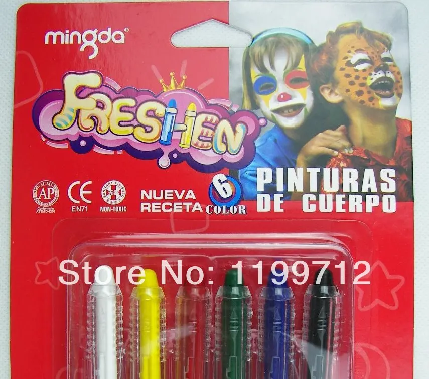 

6 Color / 1 Pack Body Face Painting Make-up Sticks Crayons No Toxic Party Wedding Kids 14A