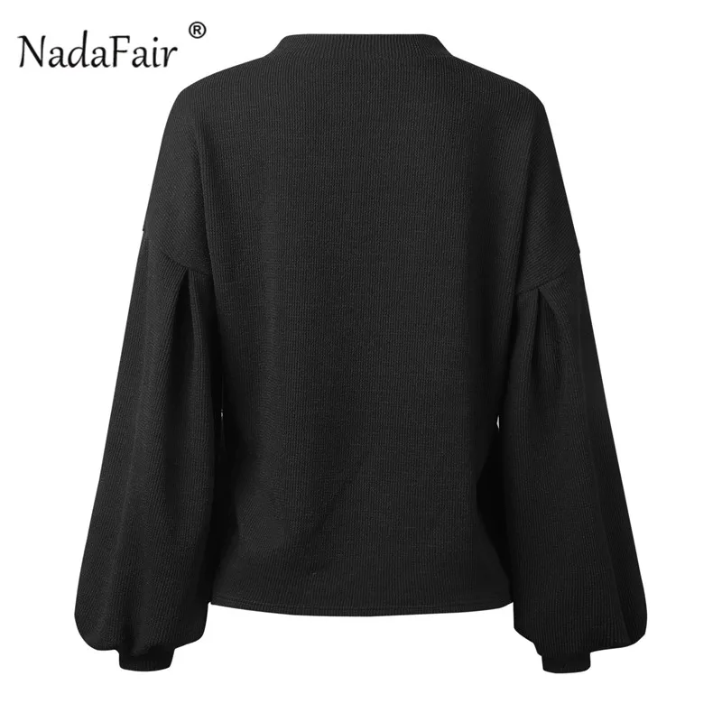 Lantern sleeve Loose sweater women1_