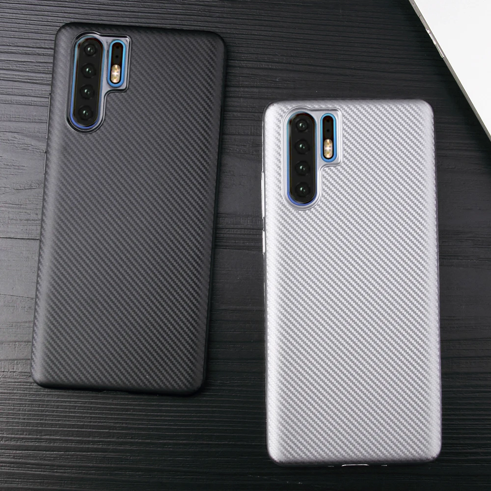 

Carbon Fiber TPU Case For Huawei P30 Pro Ultra Thin Slim Silicone Case On For Huawei P 30 Pro Back Cover Matte Phone Cases