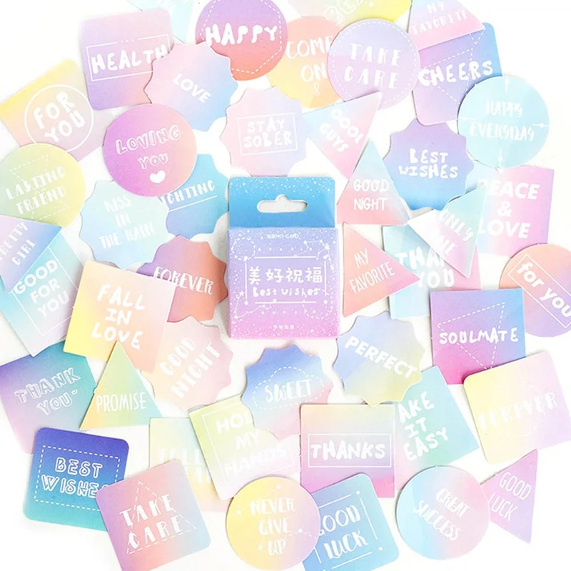 

45Pcs/Set Japanese Small Paper Best Wishes Cute Stickers Thank You Stickers Seal Labels Scrapbooking Stationary