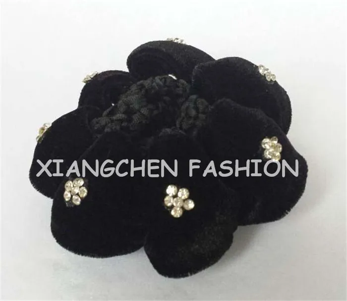 rhinestones 2 10 шт./лот новое поступление черные бархатные со стразами сетка для волос девчачьи плетеные булочка волосяной покров снуд Балет Танцы Фигурное катание сетки - Цвет: rhinestones 2