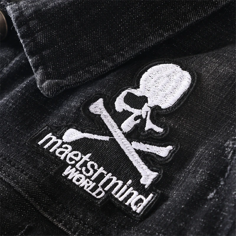 Dropshipping Hip Hop Denim Jackets Men Skulls Print Jeans Coat Streetwear 2019 Spring Autumn Cotton Jacket for Male NV27 Dropshipping Hip Hop Denim Jackets Men Skulls Print Jeans Coat Streetwear 2019 Spring Autumn Cotton Jacket for Male NV27