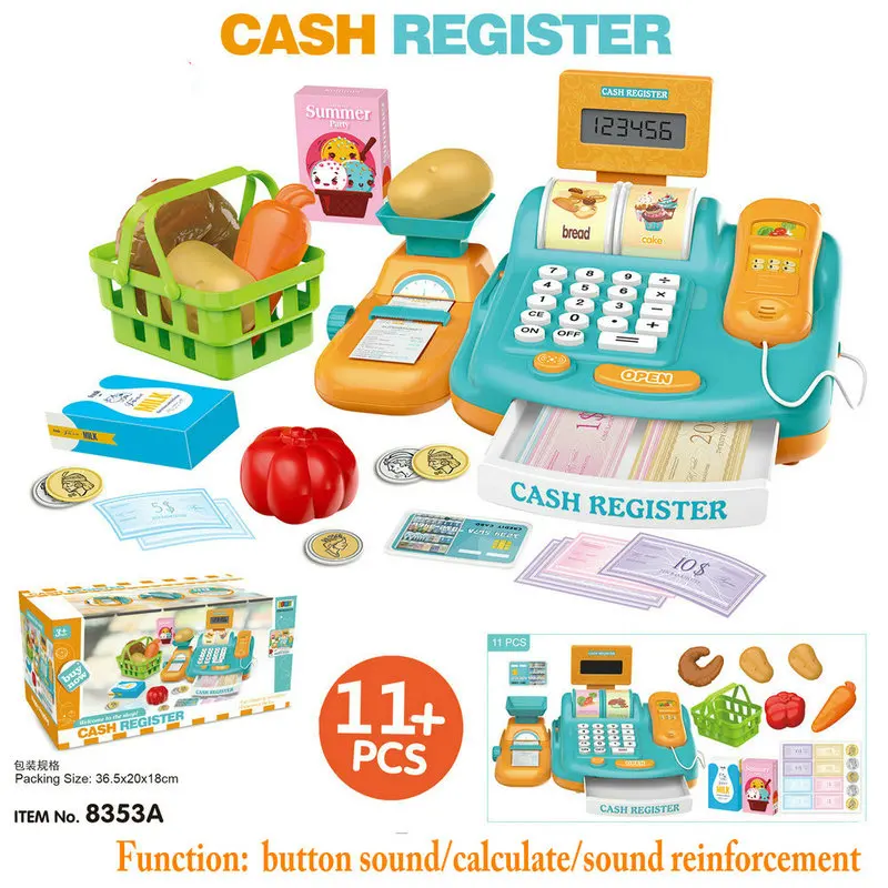 Register com Som Jogos para Crianças Brinquedos Supermercado Cash Calcular Brinquedo Fingir Jogar Meninas Educativos Pos 8 High Quality Brinquedos e hobbies