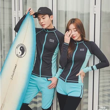 Rash guards парный костюм для серфинга Женский 5 шт. Мужской 3 шт. Длинные рукава и брюки шорты для влюбленных купальники
