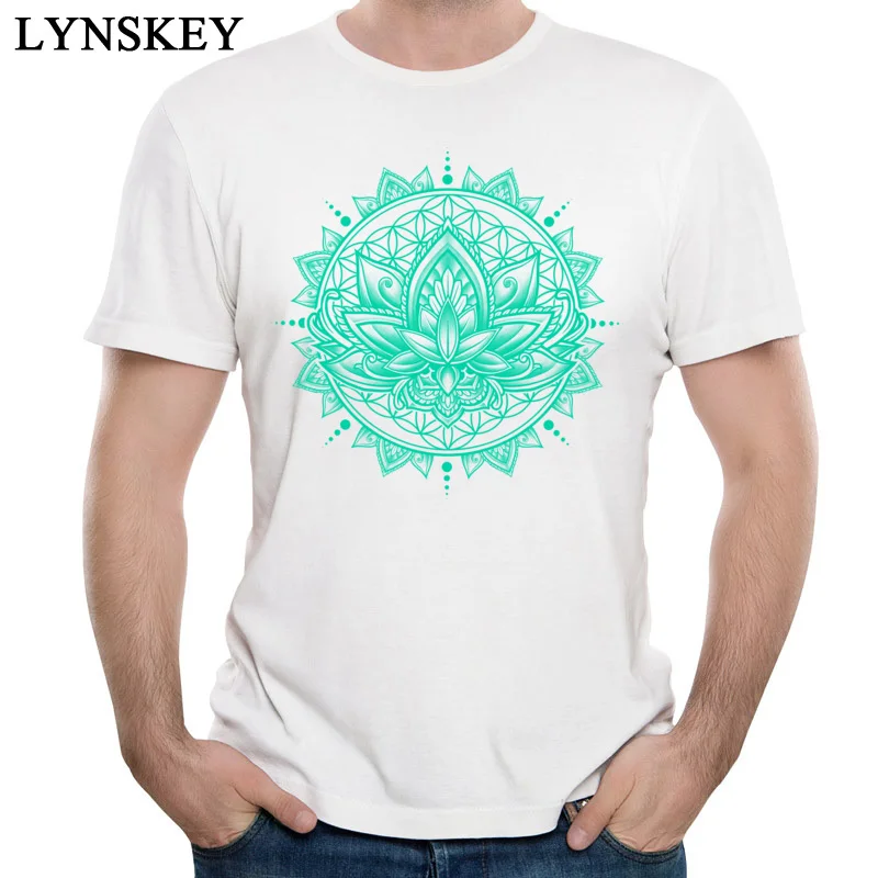 100% Cotton Fabric Tops T Shirt Lotus Mandala - Tosca for Boys Summer T-Shirt Casual Cheap Round Neck Short Sleeve Sweatshirts white