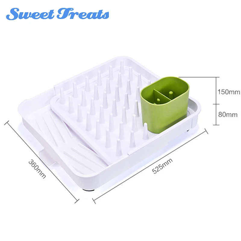 Sweettreats Plastic Cutlery Dishes Rack Draining Tableware Storage
