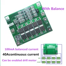 4S 40A Li-ion Lithium Battery 18650 Charger PCB BMS Protection Board with Balance For Drill Motor 14.8V 16.8V Lipo Cell Module