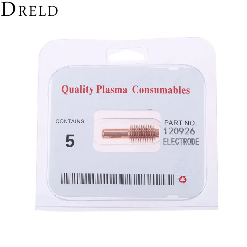 DRELD 5pcs 40A-80A Electrode 120926 All Processes for Plasma Cutting Torch Consumables Replacement Welding & Soldering Supplies