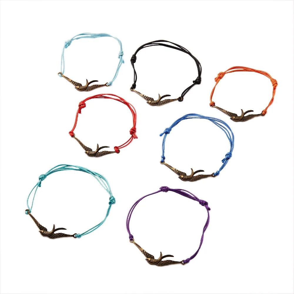 

Rinhoo Charm Bracelet Colorful Animal Bird Swallow Bracelet For Men Women Rope Chain Handmade Jewelry Accessories