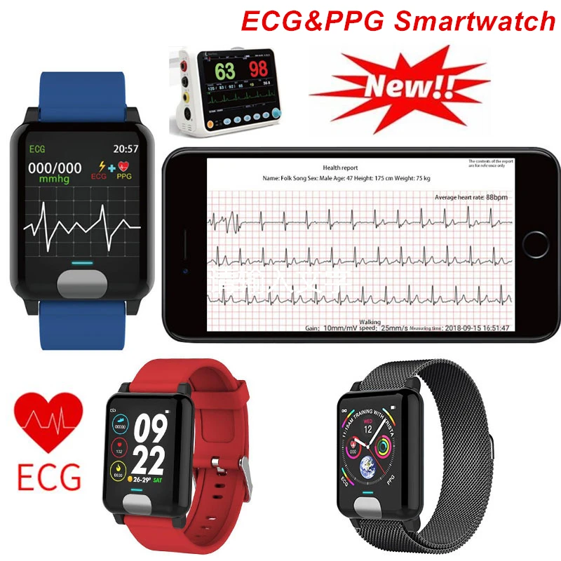 ECG PPG Smart Watch Heart Rate Blood Pressure Sport Smart Sport Bracelet Sleep Monitor Waterproof Smartwatch For IOS Android ECG PPG Smart Watch Heart Rate Blood Pressure Sport Smart Sport Bracelet Sleep Monitor Waterproof Smartwatch For IOS Android