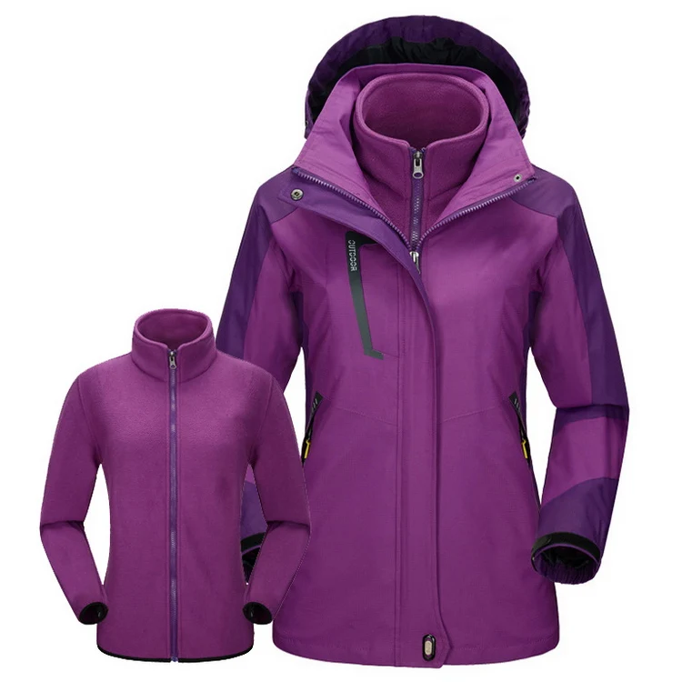 LoClimb женская зимняя ветровка 3 в 1, куртка для походов на открытом воздухе, женское водонепроницаемое пальто, флисовые куртки для кемпинга, походов, лыж, AW203