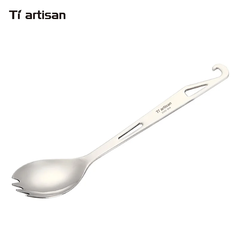 

Titanium 304 Stainless Steel Fork Spoon Multi-function Bottle Opener Outdoor Tableware Household Spoon