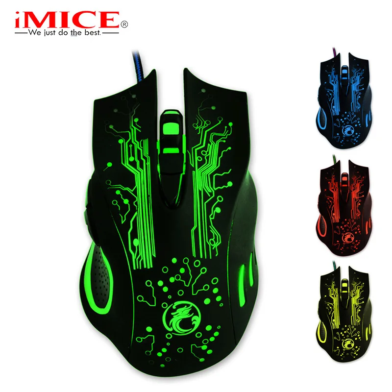 iMice 6 Buttons Gaming Mouse LED Optical USB Wired Computer Mouse Cable Mice for Laptop PC Desktop
