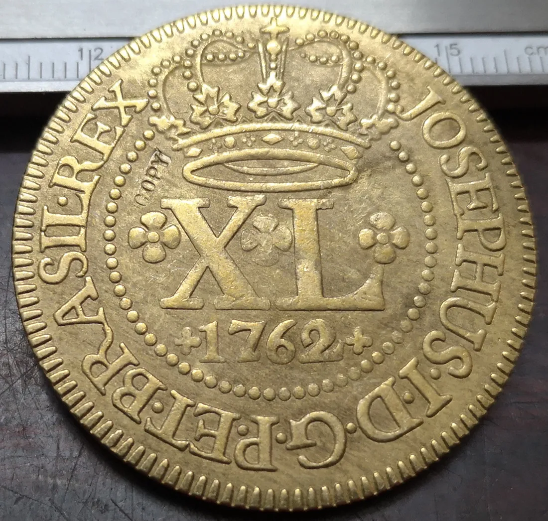 

1762 Brazil 40 Reis-Jose I Bahia Mint Copper Copy Coin 40mm