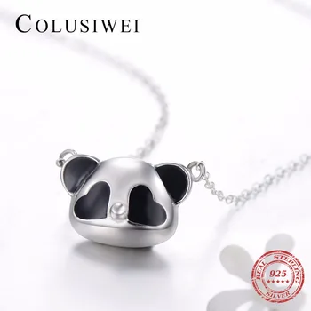 

2019 New Oriental Element Style Real 925 Sterling Silver Necklace Fashion 3D Black & White Panda Pendant For Women Jewelry Gift