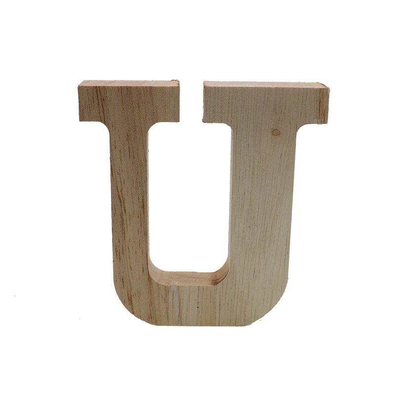 RUNBAZEF Decor Color Wooden Letter 26 Wood English Alphabet Letters Home Wedding Party Tools Decoration Number DIY Handcrafts - Цвет: U