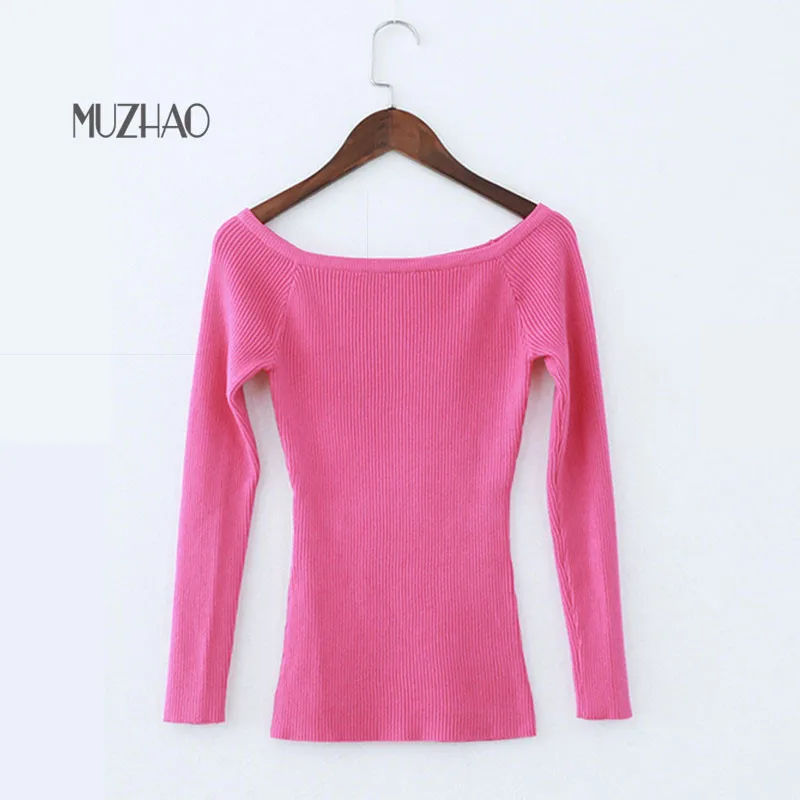 2017 New Spring sweater jumper pullover crop top winter women off shoulder christmas top runway designer8