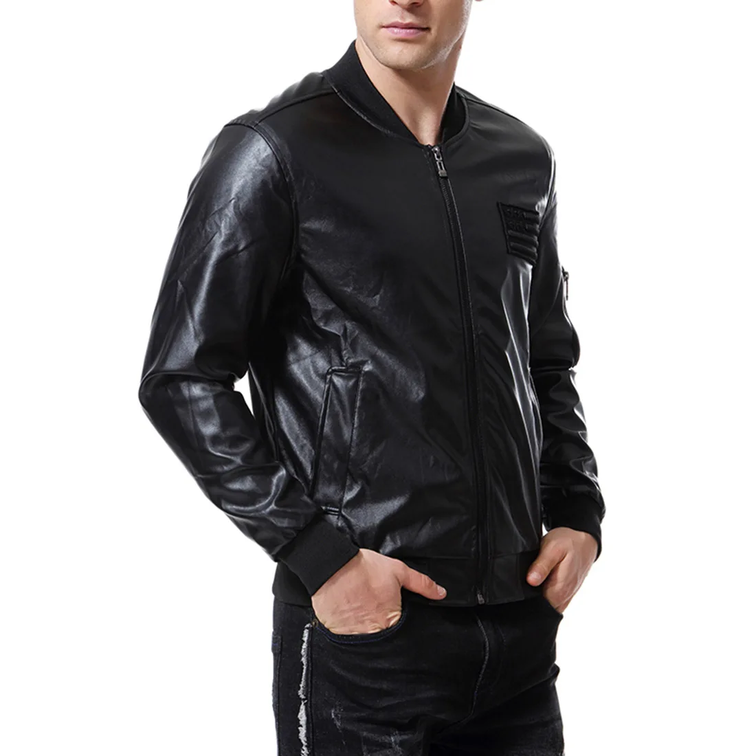 2019 New European And American Men's Autumn Large Size Jacket Washed PU Leather Youth Leather Jacket A001