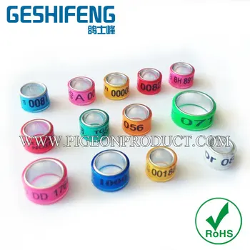 

400pc custom 6.5MM-14MM free shipping SHORT Aluminium with Plastic Pigeon Ring