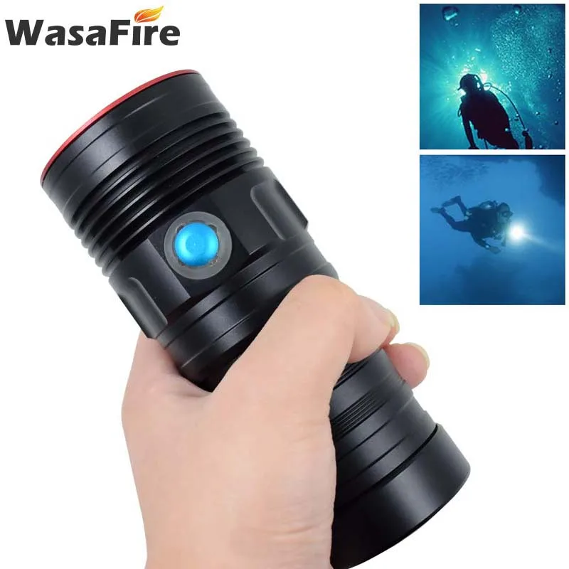 Wasafire светильник для дайвинга 10000 люмен 5 * XM L2 светодиодный фонарь мощный 18650
