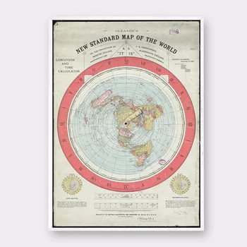

1892 Flat Earth Map Movie Art Canvas Poster Home Decor