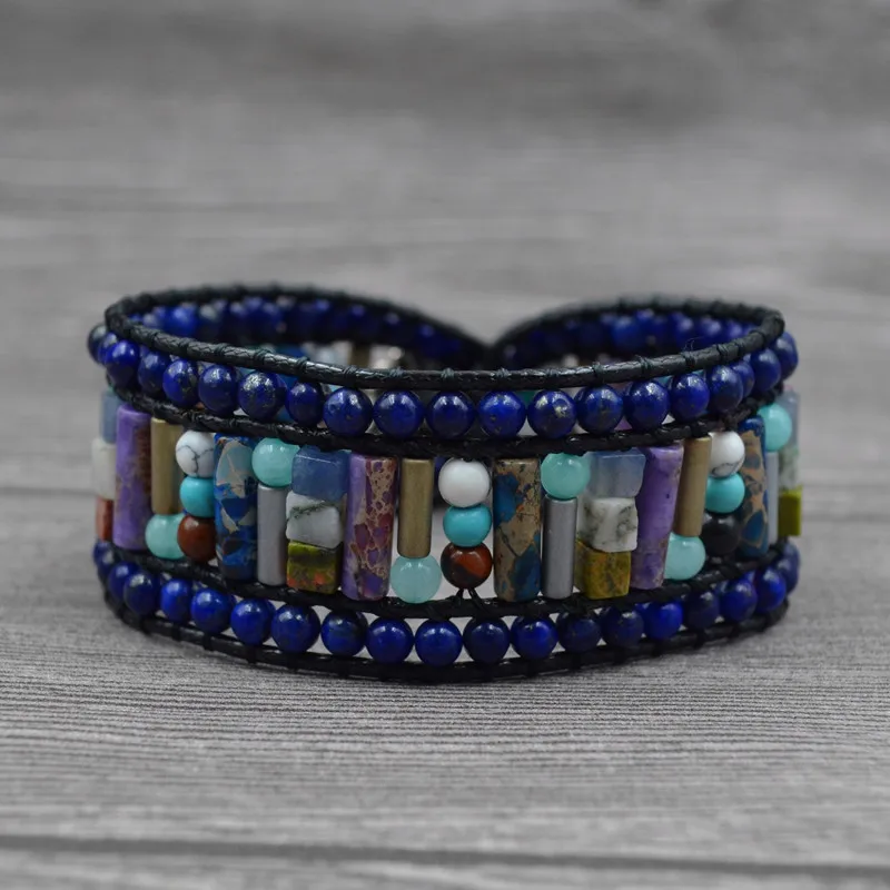 

Asingeloo Lapis Lazuli Chakra Urquoise Handmade Beads Chakra Bohemia Bracelets for Women and Girls Jewelry