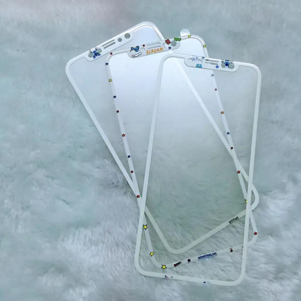 

Cartoon Cute 3D Fiber Couple Phone Film Protective For iPhone XS MAX XR X 8 7 Tempered Glass Film Screen Protector