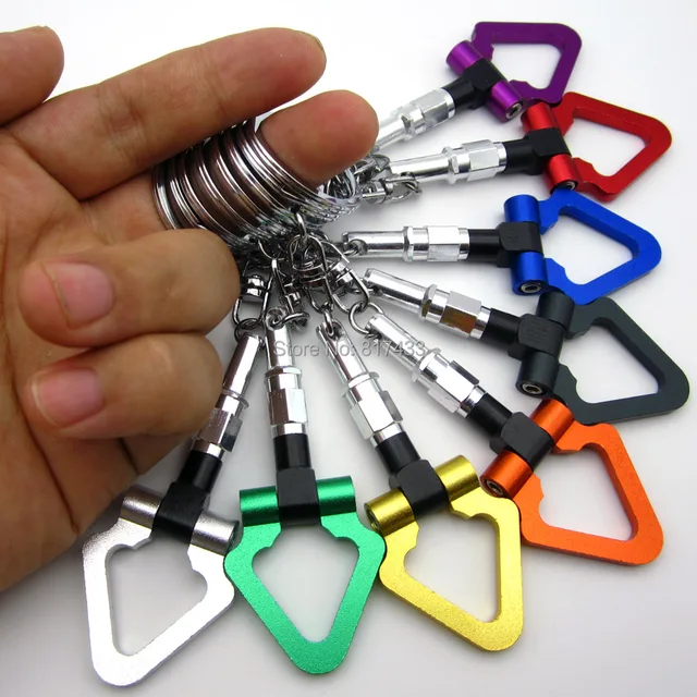 20pcs 8 colors Racing Car JDM Aluminium Tow Hook Hanger keyring