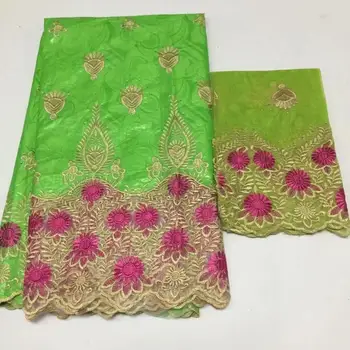 

New Design 2019 High quality African Lace Fabrics Fashion Bazin Lace Fabric For Wedding Cloth Nigerian Lace Wedding 5+2 Yards