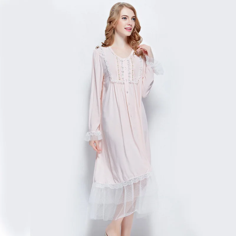 European brand womens elegant nightgowns thin lovely lace soft
