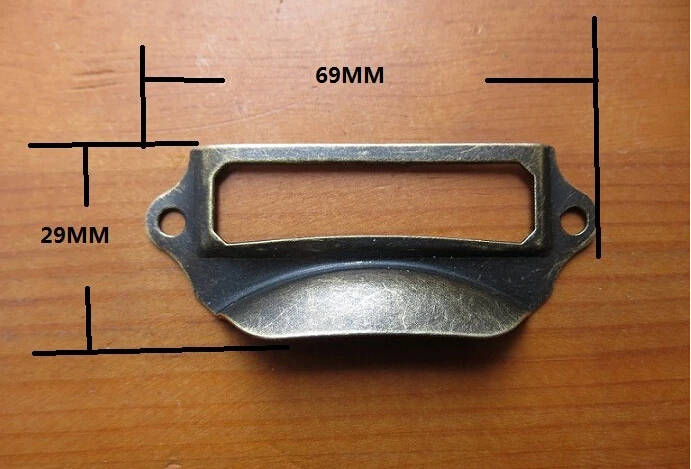 

30Pcs Antique Iron Label Frame Card Holder Cup Pull Handle Drawer Box Case Cabinet Cupboard Carpenter Repair decoration Hardware