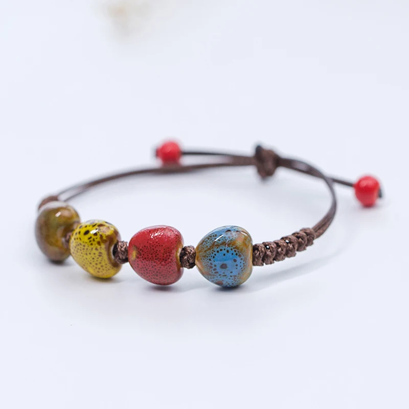 Женский керамический браслет из камня любви, Женский тканый браслет для пары, маленькие ювелирные изделия оптом#5347