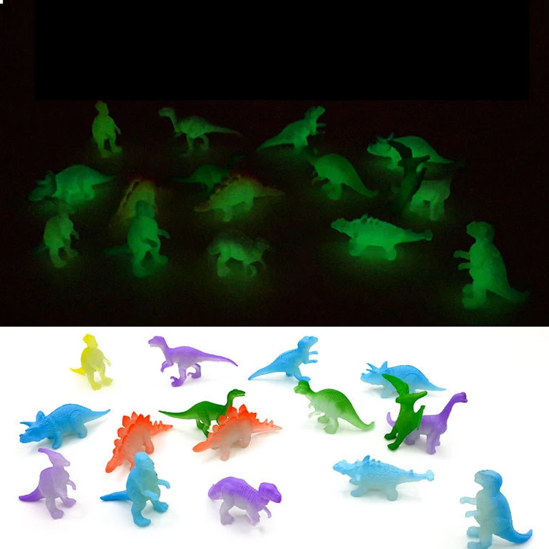 Mixed Style Mini Luminous Noctilucent Dinosaur Toys Kids Glow In The