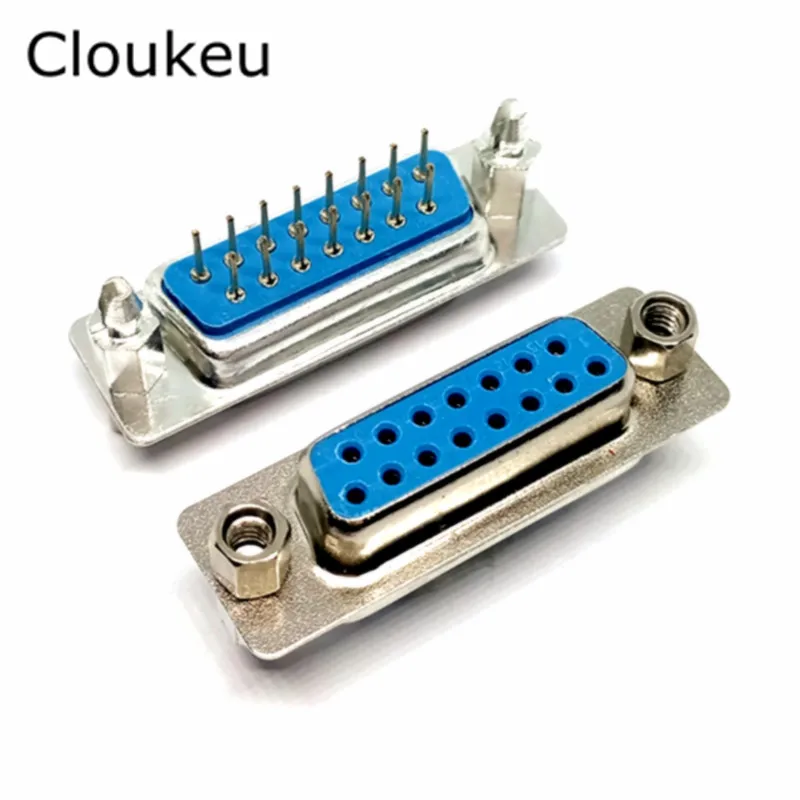 

5Pcs With fixed screw DP15 hole female Insert plate type PCB Connector DB15 serial port adapter