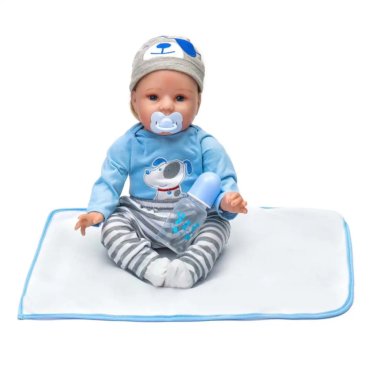 22 inch 55cm Silicone Vinyl Reborn Baby Dolls Handmade Lifelike Newborn Babies DollsBoy Toy Kids Birthday Christmas Gifts