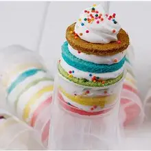 650 шт. Еда класс пуш-ап вакуумные контейнеры пуш-ап торт поп-контейнер для тортов для украшений на вечеринку круглой формы