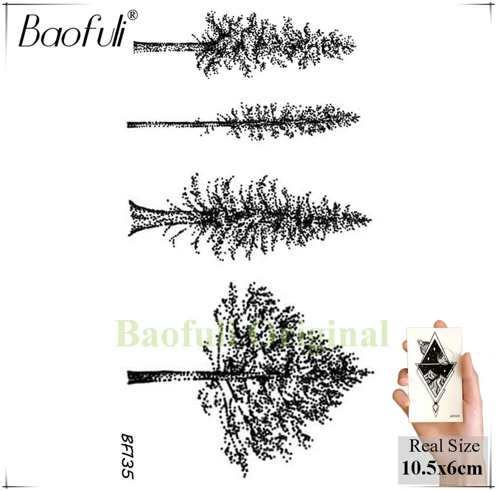 Черная Татуировка Baofuli из сосны водонепроницаемый венок треугольные