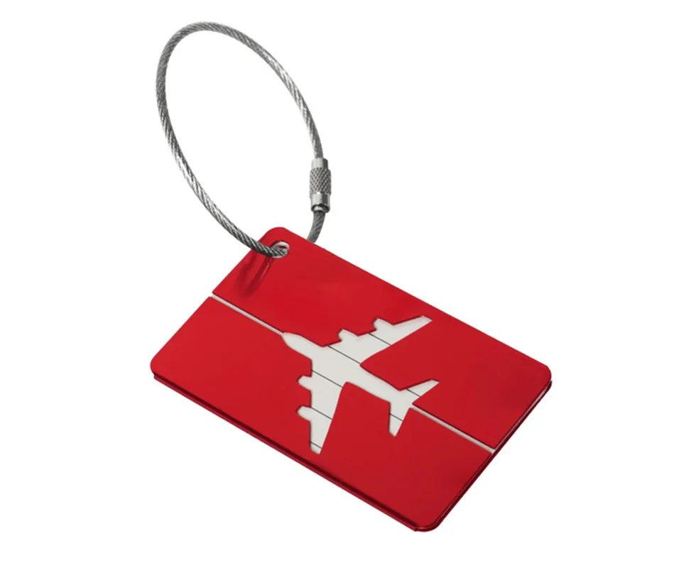 Аксессуары для путешествий из алюминиевого сплава багажная бирка на чемодан ID адрес держатель багаж посадочные бирки портативный ярлык - Цвет: RED