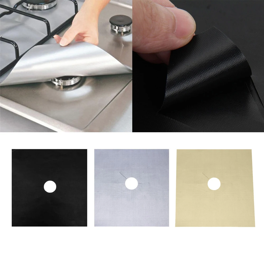 

4 Pcs / Set Reusable Gas Stove Burner Splatter Cover Protector Liner Clean Mat Pad kitchen Specialty Tools & Gadgets Supplies