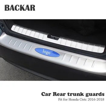 

BACKAR 1pc Auto Car Rear Trunk Bumper Stickers For Honda Civic 10th 2016 2017 2018 Accessories Trunk Door Trim Anti Collision