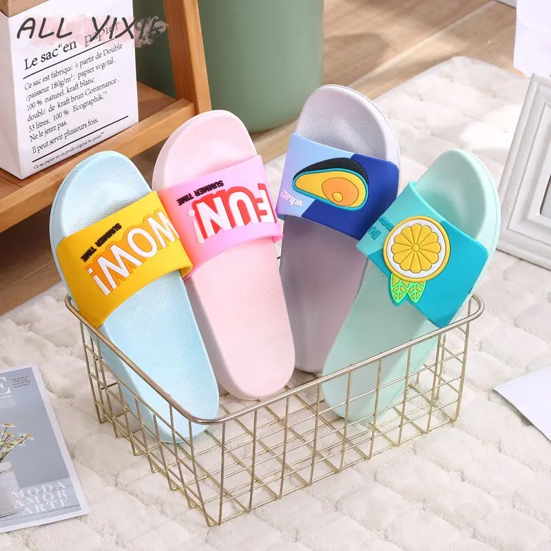 

ALL YIXIE 2019 Women Slippers Fashion Summer Lovely Women Casual Slip on Fruit Jelly Beach Flip Flops Slides Woman Indoor Shoes
