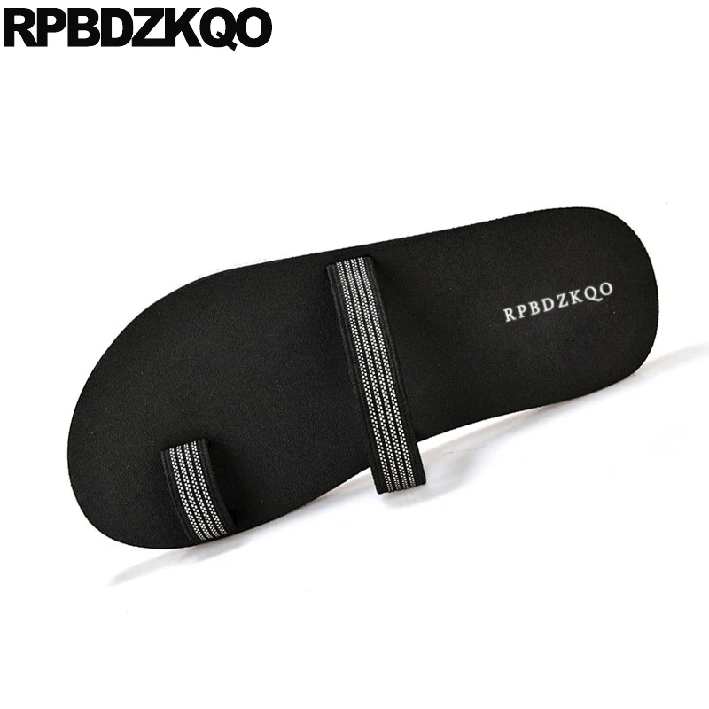 

toe loop slippers casual slides breathable water mens sandals 2019 summer outdoor strap striped platform shoes elastic runway