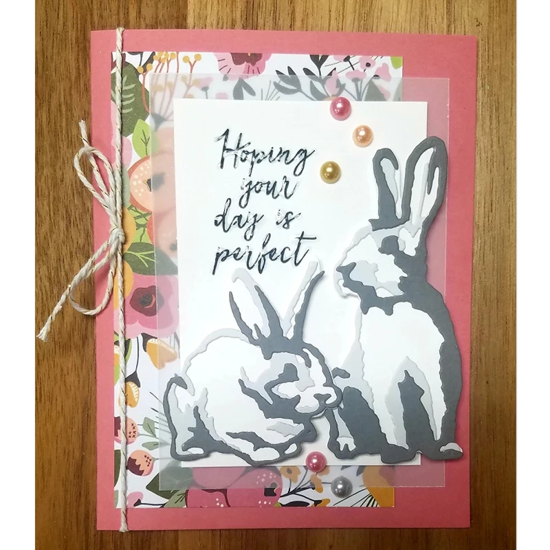 

Layered Bunny Metal Cutting Dies Stencils for DIY Scrapbooking Album Photo Paper Cards Making Craft Embossing Decorative 2019