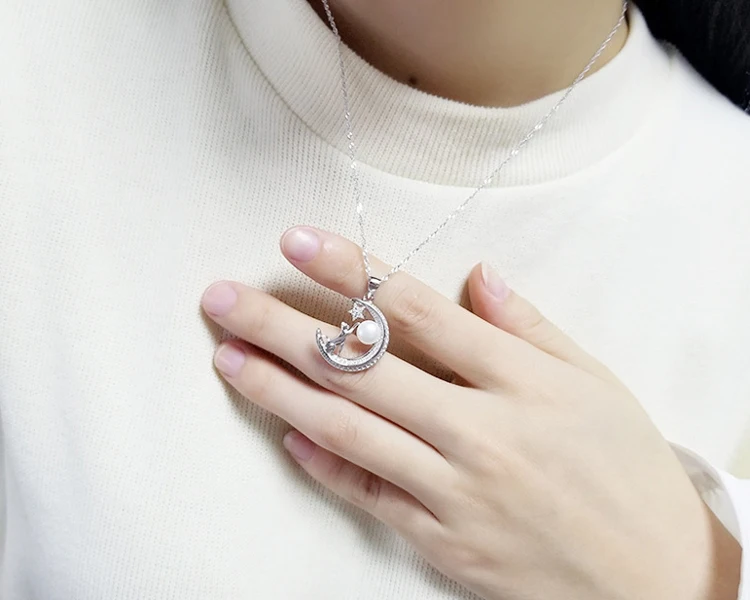 [MeiBaPJ] модный настоящий природный жемчуг персонализированное ожерелье с подвеской из стерлингового серебра 925 пробы кулон ожерелье вечерние ювелирные изделия для женщин