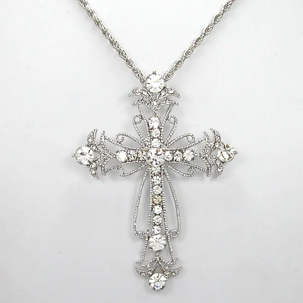 

12pcs/lot Wholesale Rhinestone Cross Fashion Pendant Necklaces Chain Jewelry F101212