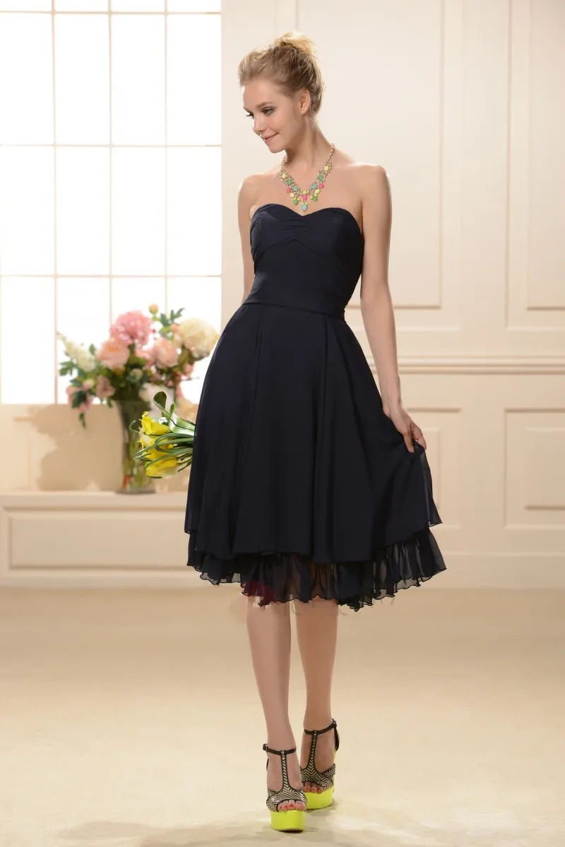 2017 Новых Прибыть Колено Длина Платья Невесты Дешевые A-Line Ruched Свадебное Платье