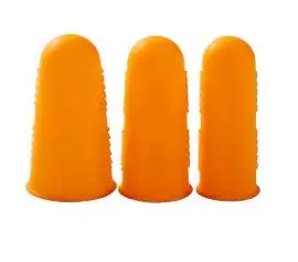 3PCS orange Finger Protector для Температура устойчивостью против скольжения горячий клей пистолет наперстки силиконовые палец Крышка шапки 3/5 шт - Цвет: 3PCS orange
