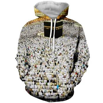 

PLstar Cosmos 3d Fashion Muslim Pilgrimage Printed Hoodie for Women Men Fashion Zipper Hoodies/Sweatshirt/Tees Unisex Clothes